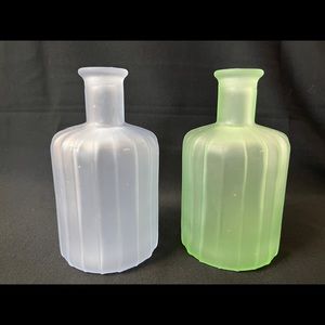 Green And Blue Glass Bottles Vases